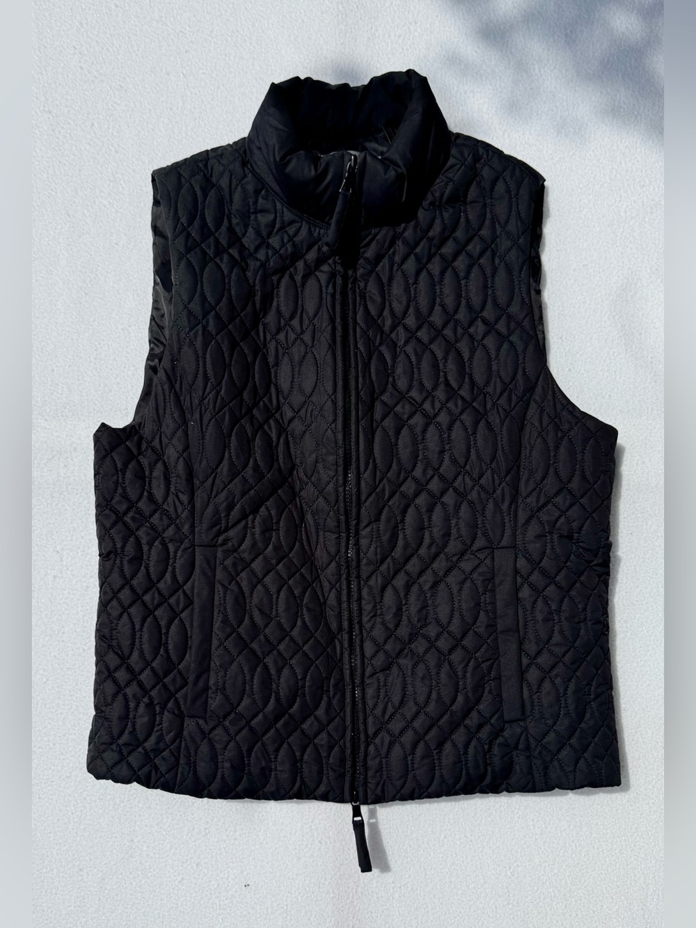 Liz Claiborne Puffer Sleeveless Jacket Vest Women's Size Med Black Full Zip Exc!